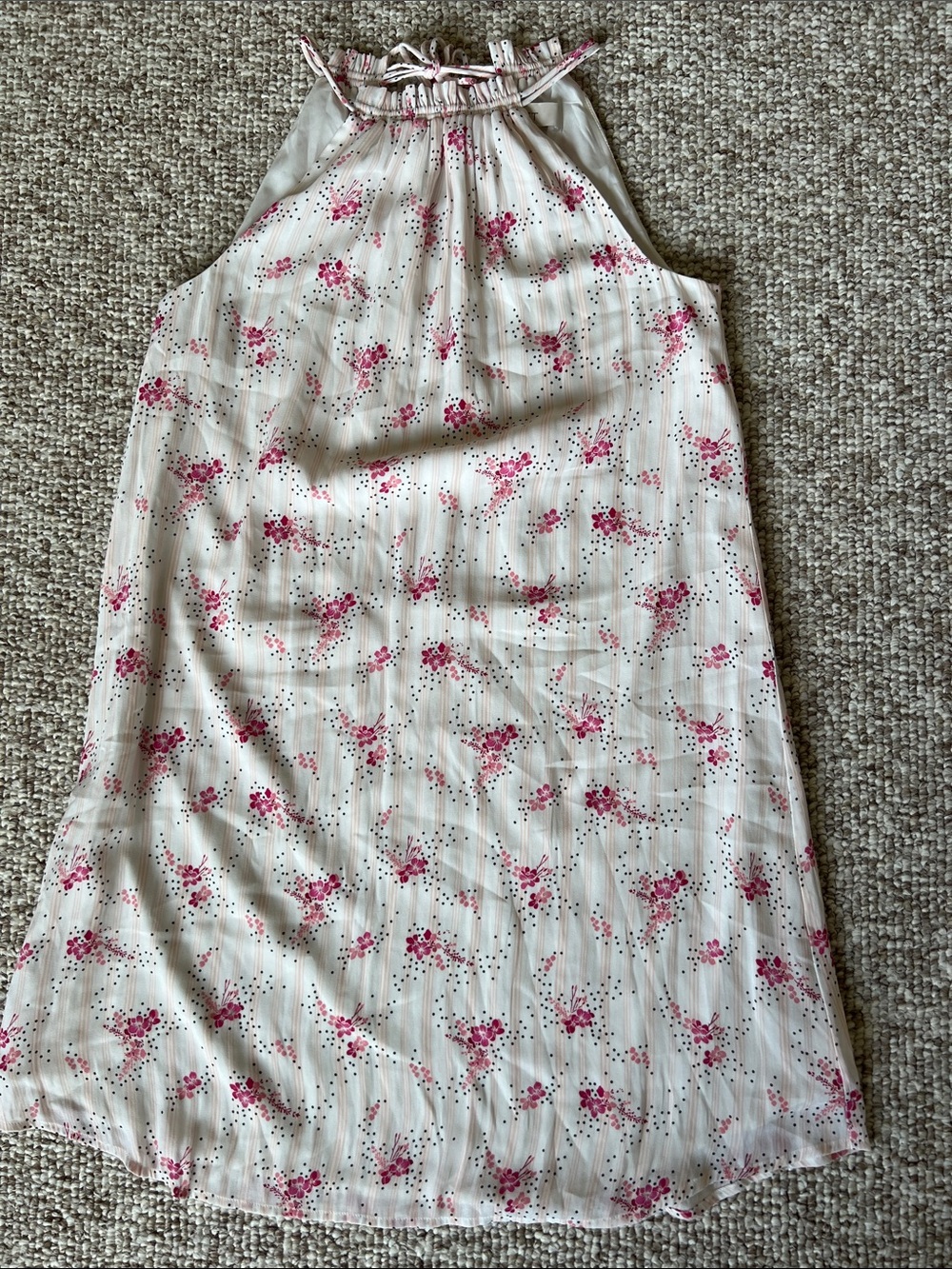 LOFT Pink Floral Halter Mini Dress, Size XS